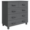 SKM Sideboard Dark Gray Sideboard with 5 Drawers for Livingroom and Bedroom and Diningroom 31.1"x15.7"x31.5" Solid Wood Pine view 1
