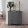 SKM Sideboard Dark Gray Sideboard with 5 Drawers for Livingroom and Bedroom and Diningroom 31.1"x15.7"x31.5" Solid Wood Pine view 2