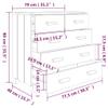 SKM Sideboard Dark Gray Sideboard with 5 Drawers for Livingroom and Bedroom and Diningroom 31.1"x15.7"x31.5" Solid Wood Pine view 3