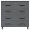 SKM Sideboard Dark Gray Sideboard with 5 Drawers for Livingroom and Bedroom and Diningroom 31.1"x15.7"x31.5" Solid Wood Pine view 4