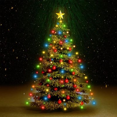 vidaXL 59.1" Christmas Tree Net Lights  Colorful Energy-Efficient LED Lights with 8 Different Lighting Effects, Water-  Ideal for Indoor/Outdoor Christmas Decoration