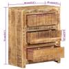 Aisifx Drawer Cabinet 23.6"x13"x29.5" Solid Wood Mango view 2