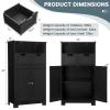 COSTWAY Bathroom Storage Cabinet, Freestanding Storage Organizer with 2 Drawers & Adjustable Shelf, Wooden Floor Cabinet for Living Room, Bedroom, Kitchen, Entryway (Black) view 3