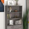 vidaXL Solid Wood Pine Top for Highboard HAMAR, Light Gray - Spacious 31.5"x12.6"x12.2" Shelves, Stylish Addition for Home Storage and Decor view 2