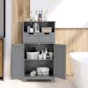 COSTWAY Bathroom Storage Cabinet, Freestanding Storage Organizer with 2 Drawers & Adjustable Shelf, Wooden Floor Cabinet for Living Room, Bedroom, Kitchen, Entryway (Gray) view 4