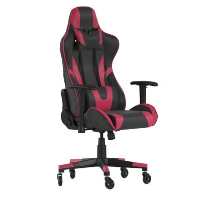 Flash Furniture X20 Gaming Chair Racing Office Computer PC Adjustable Chair - Red LeatherSoft Upholstery - Reclining Back - Roller Wheels