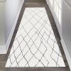Modern Washable Area Rug Corridor Hall Kitchen Passage Narrow Runner RugContemporary White Carpet Runners for Hallway 60cm/70cm/80cm/100cm Wide (Size : 2 ft x 8.2 ft) view 1