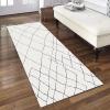 Modern Washable Area Rug Corridor Hall Kitchen Passage Narrow Runner RugContemporary White Carpet Runners for Hallway 60cm/70cm/80cm/100cm Wide (Size : 2 ft x 8.2 ft) view 2