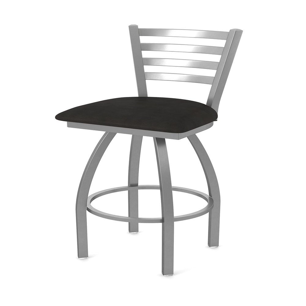 Holland Bar Stool Co. Indoor Home/Office Barstool Modern Decorative Furniture 410 Jackie Stainless Steel 36" Swivel Bar Stool with Canter Espresso Seat