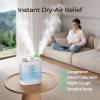 Homvana Humidifiers for Bedroom, 5L Super Easy to Clean Top Fill Auto Adapt Cool Mist Humidifier for Bedroom Plants Baby Kids for Home (Never Leaking Design), Quiet 40H Runtime, Essential Oil Diffuser view 3