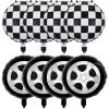 18 Inch Black and White Checkered Balloons Car Wheel Balloons for Racing Theme Birthday Party Decoration Supplies view 1