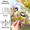 Gift Birds Handmade Chickadee Stained Glass Suncatchers Genuine Stained Glass Window Hanging Unique Indoor Ornament & Outdoor Decor (Pair of Chickadee) view 3