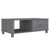 vidaXL Solid Pinewood Coffee Table HAMAR with Storage Drawer and Compartment, Versatile Home Furniture, Dark Gray, 39.4"x21.7"x13.8" view 1