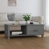 vidaXL Solid Pinewood Coffee Table HAMAR with Storage Drawer and Compartment, Versatile Home Furniture, Dark Gray, 39.4"x21.7"x13.8" view 2