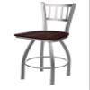 810 Contessa Stainless Steel 36" Swivel Bar Stool with Dark Cherry Maple Seat view 1