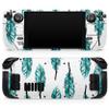 Design Skinz - Compatible with Steam Deck - Skin Decal Protective Scratch-Resistant Removable Vinyl Wrap Cover - Splattered Teal Watercolor Feathers view 1