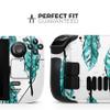Design Skinz - Compatible with Steam Deck - Skin Decal Protective Scratch-Resistant Removable Vinyl Wrap Cover - Splattered Teal Watercolor Feathers view 2