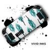 Design Skinz - Compatible with Steam Deck - Skin Decal Protective Scratch-Resistant Removable Vinyl Wrap Cover - Splattered Teal Watercolor Feathers view 3