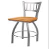 810 Contessa Stainless Steel 36" Swivel Bar Stool with Medium Maple Seat view 1