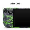 Design Skinz - Compatible with Steam Deck - Skin Decal Protective Scratch-Resistant Removable Vinyl Wrap Cover - Lime Green and Gray Digital Camouflage view 4