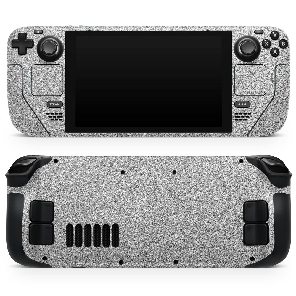 Design Skinz - Compatible with Steam Deck - Skin Decal Protective Scratch-Resistant Removable Vinyl Wrap Cover - Sparkling Silver Ultra Metallic Glitter