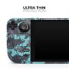 Design Skinz - Compatible with Steam Deck - Skin Decal Protective Scratch-Resistant Removable Vinyl Wrap Cover - Turquoise and Gray Digital Camouflage view 4