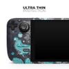 Design Skinz - Compatible with Steam Deck - Skin Decal Protective Scratch-Resistant Removable Vinyl Wrap Cover - Bright Blue Accented Flower Illustration view 4