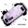 Design Skinz - Compatible with Steam Deck - Skin Decal Protective Scratch-Resistant Removable Vinyl Wrap Cover - Purple Marble & Digital Silver Foil V3 view 3
