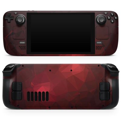 Design Skinz - Compatible with Steam Deck - Skin Decal Protective Scratch-Resistant Removable Vinyl Wrap Cover - Varying Shades of Red Geometric Shapes