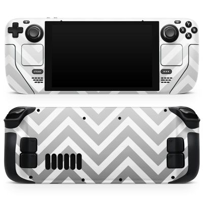 Design Skinz - Compatible with Steam Deck - Skin Decal Protective Scratch-Resistant Removable Vinyl Wrap Cover - White & Gradient Sharp Chevron