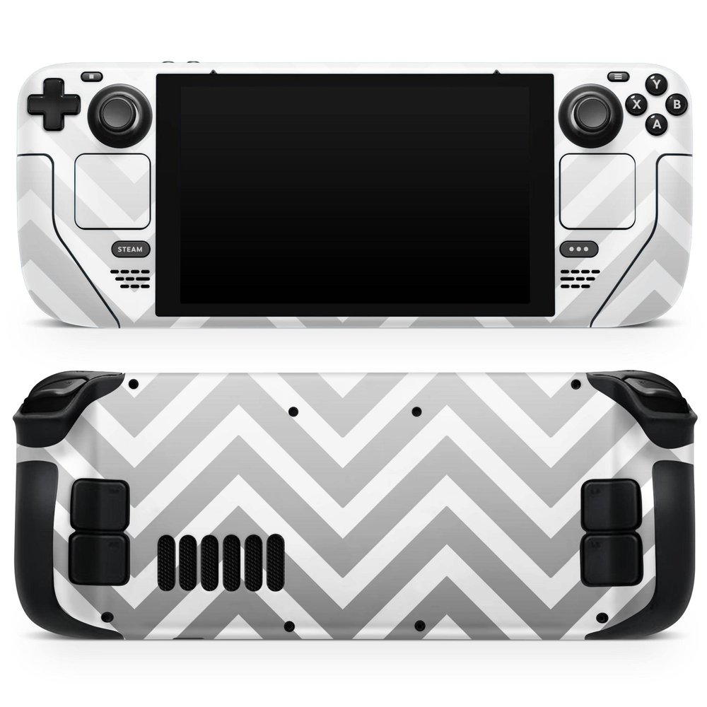 Design Skinz - Compatible with Steam Deck - Skin Decal Protective Scratch-Resistant Removable Vinyl Wrap Cover - White & Gradient Sharp Chevron
