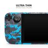 Design Skinz - Compatible with Steam Deck - Skin Decal Protective Scratch-Resistant Removable Vinyl Wrap Cover - Bright Blue and Gray Digital Camouflage view 4