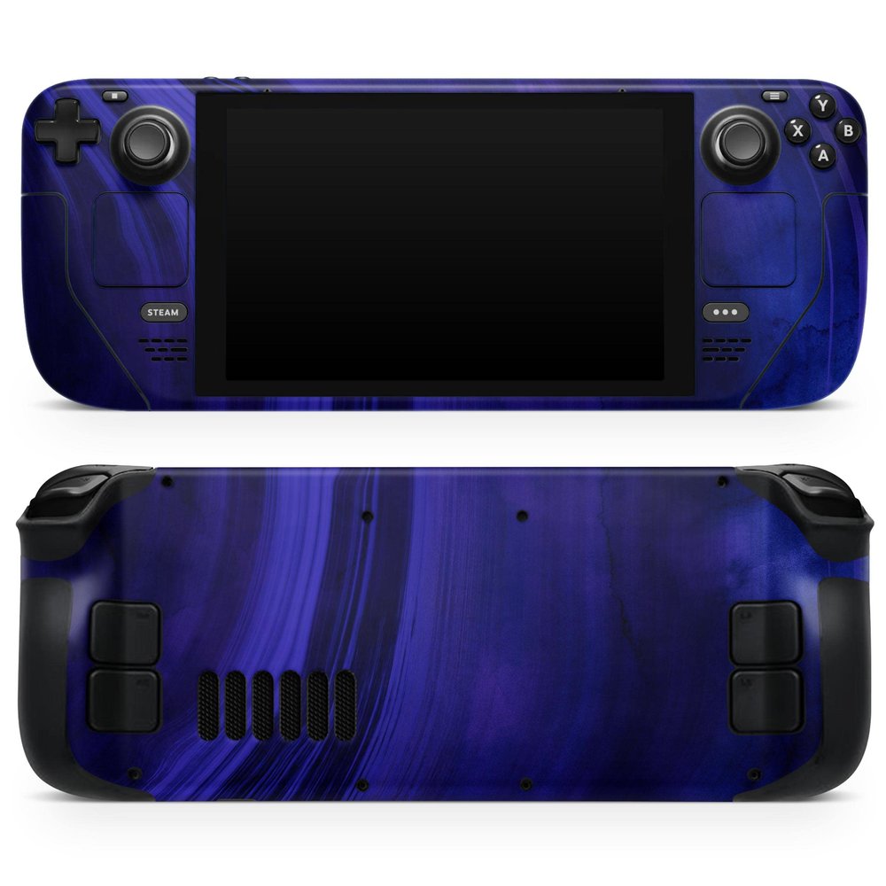 Design Skinz - Compatible with Steam Deck - Skin Decal Protective Scratch-Resistant Removable Vinyl Wrap Cover - Vivid Agate Vein Slice Blue V3