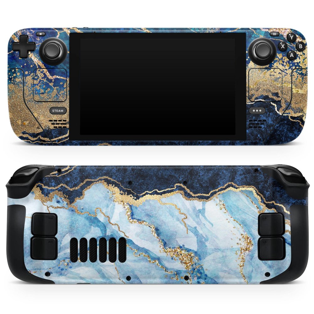 Design Skinz - Compatible with Steam Deck - Skin Decal Protective Scratch-Resistant Removable Vinyl Wrap Cover - Foiled Marble Agate