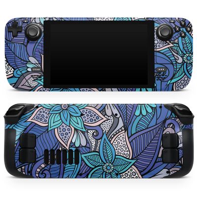 Design Skinz - Compatible with Steam Deck - Skin Decal Protective Scratch-Resistant Removable Vinyl Wrap Cover - Floral Blues