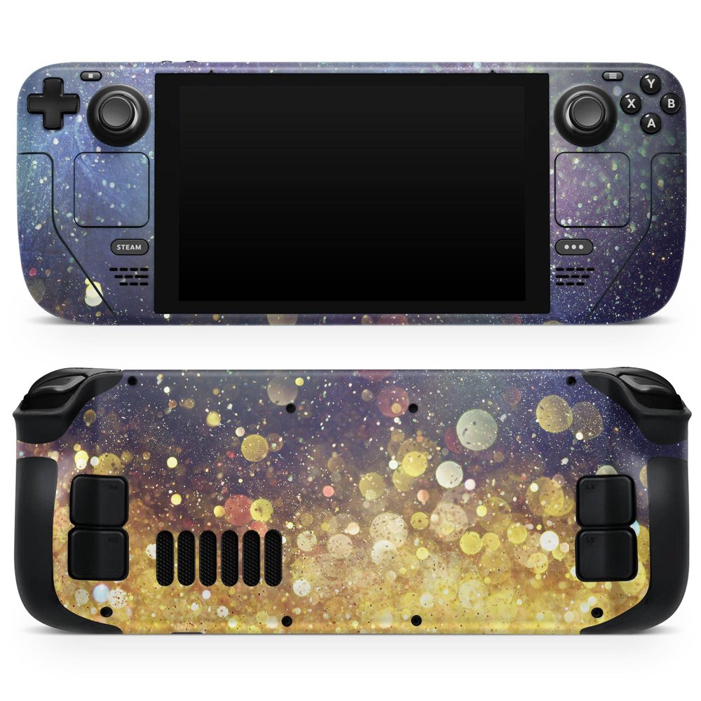 Design Skinz - Compatible with Steam Deck - Skin Decal Protective Scratch-Resistant Removable Vinyl Wrap Cover - Unfocused Multicolor Gold Sparkle
