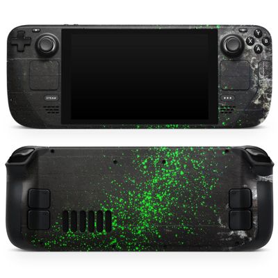 Design Skinz - Compatible with Steam Deck - Skin Decal Protective Scratch-Resistant Removable Vinyl Wrap Cover - Grungy Green and Black Wood Surface