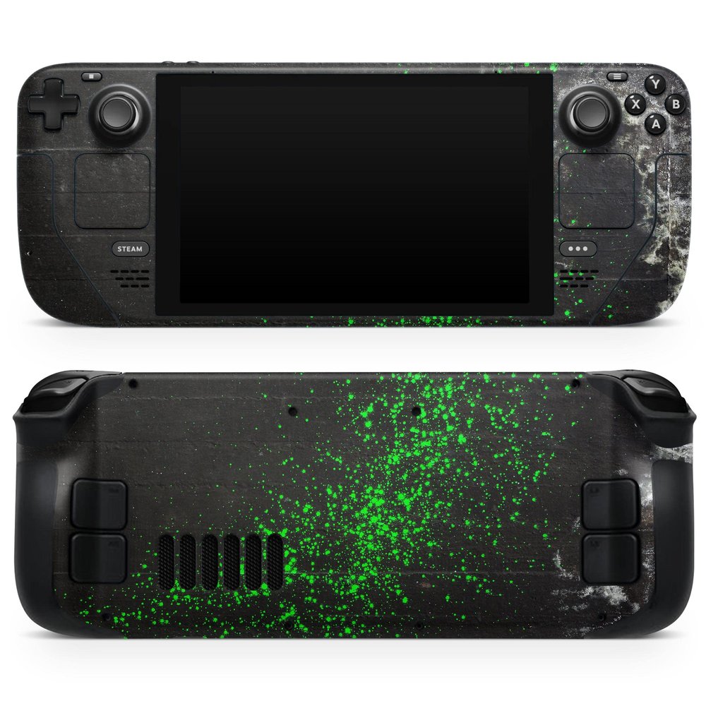 Design Skinz - Compatible with Steam Deck - Skin Decal Protective Scratch-Resistant Removable Vinyl Wrap Cover - Grungy Green and Black Wood Surface