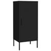 vidaXL Steel Storage Cabinet, Black - Industrial Design with 2 Adjustable Shelves and Levelers, 16.7"x13.8"x40" view 1