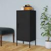 vidaXL Steel Storage Cabinet, Black - Industrial Design with 2 Adjustable Shelves and Levelers, 16.7"x13.8"x40" view 2