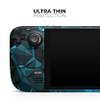 Design Skinz - Compatible with Steam Deck - Skin Decal Protective Scratch-Resistant Removable Vinyl Wrap Cover - Turquoise and Black Geometric Triangles view 4