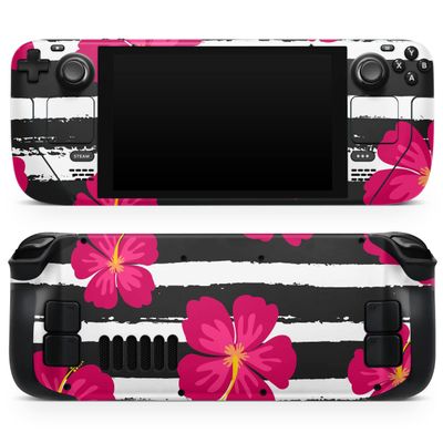 Design Skinz - Compatible with Steam Deck - Skin Decal Protective Scratch-Resistant Removable Vinyl Wrap Cover - Tropical Summer Hot Pink Floral v2
