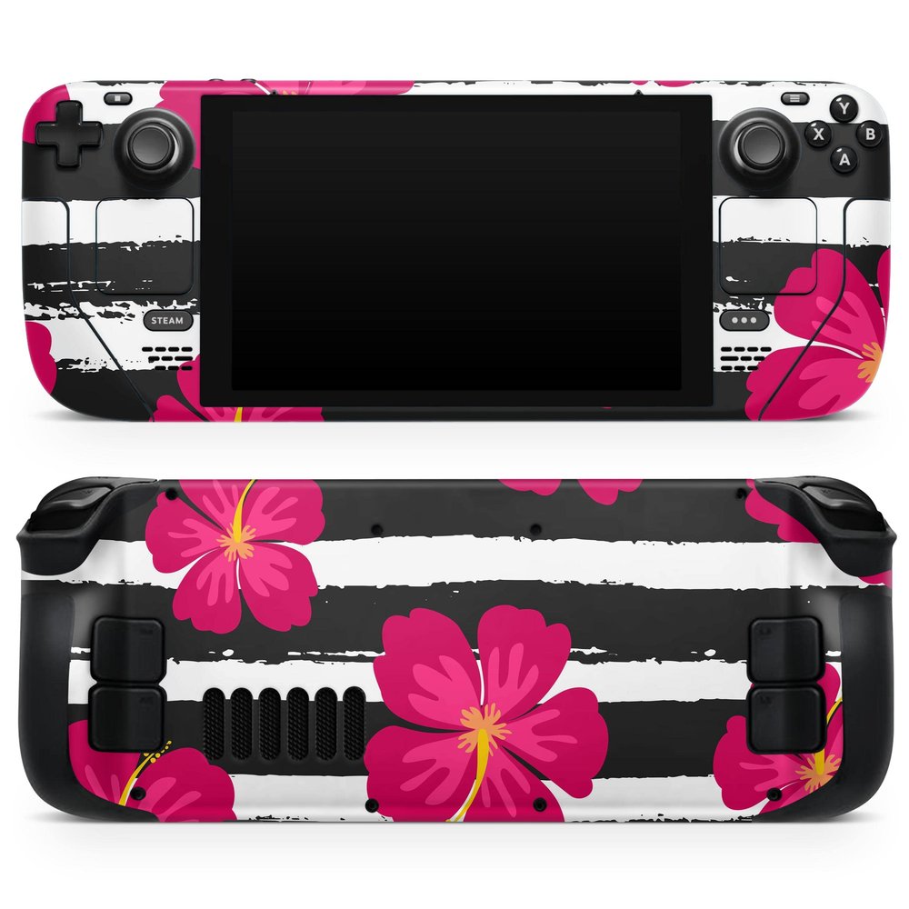 Design Skinz - Compatible with Steam Deck - Skin Decal Protective Scratch-Resistant Removable Vinyl Wrap Cover - Tropical Summer Hot Pink Floral v2