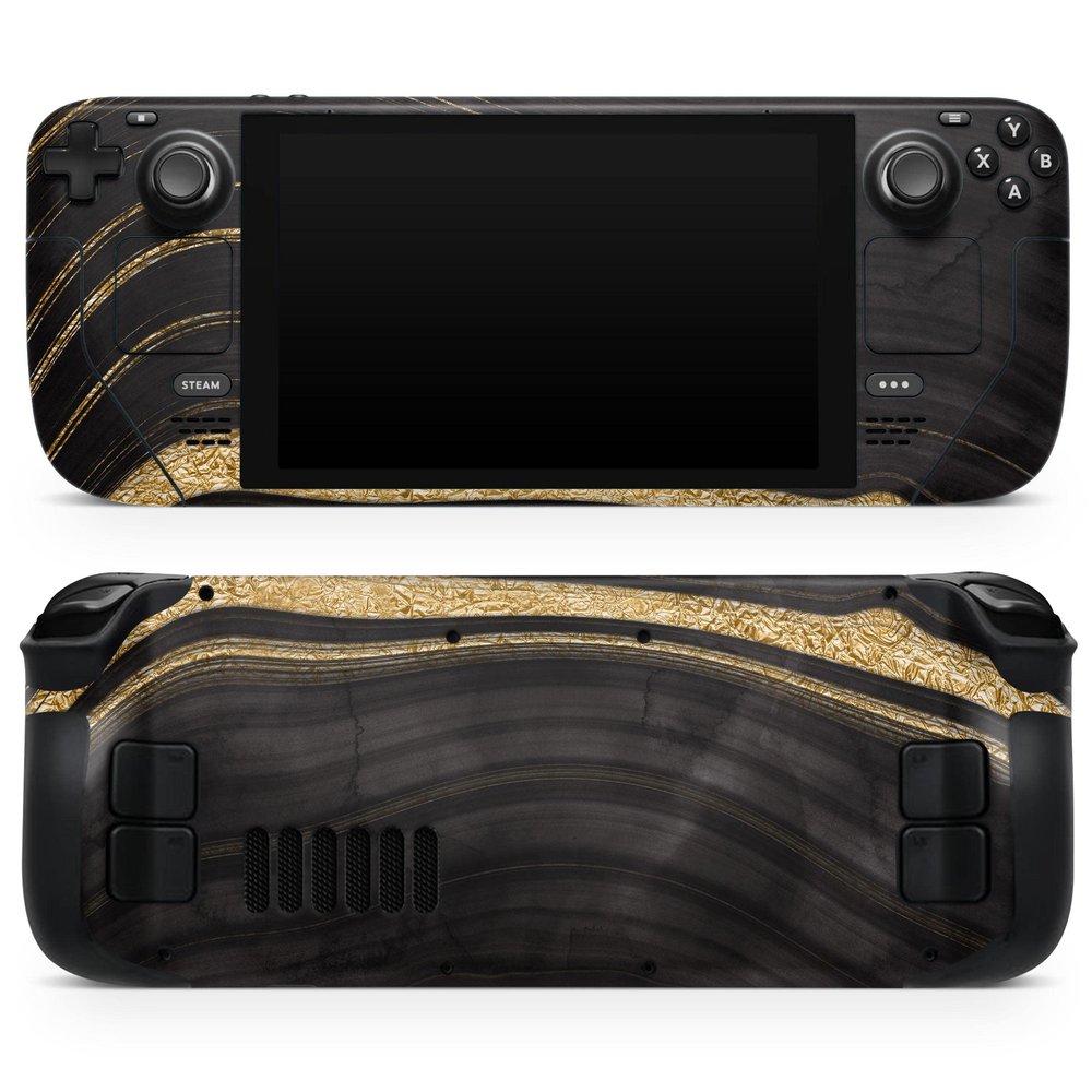 Design Skinz - Compatible with Steam Deck - Skin Decal Protective Scratch-Resistant Removable Vinyl Wrap Cover - Vivid Agate Vein Slice Foiled V9