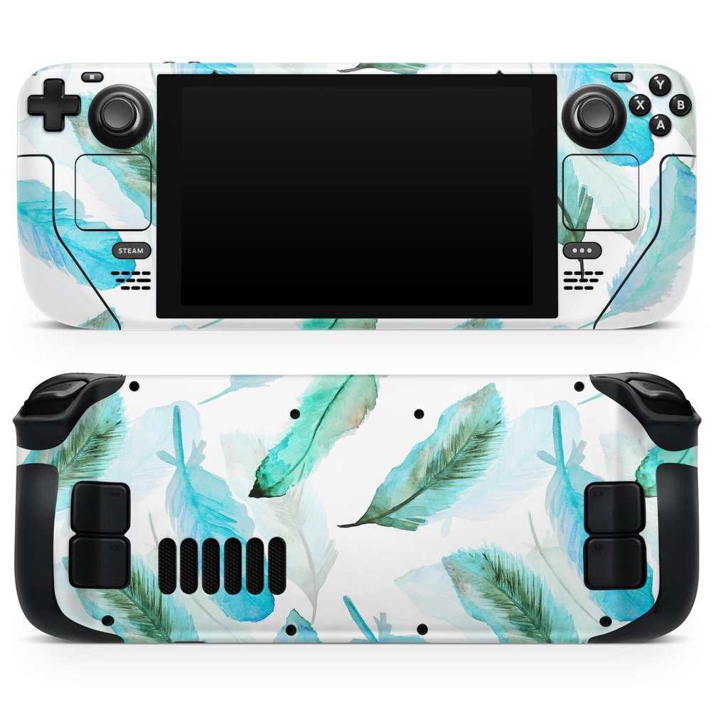 Design Skinz - Compatible with Steam Deck - Skin Decal Protective Scratch-Resistant Removable Vinyl Wrap Cover - Feathery Watercolor