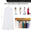 69" Garment Bag with 36" Bottom, Bell Shaped with Accessories Pocket for Wedding Long Dress Gown Fur Coat Closet Storage Uniform Costume Suits Cover (White) (3 Pack) view 2