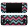 Design Skinz - Compatible with Steam Deck - Skin Decal Protective Scratch-Resistant Removable Vinyl Wrap Cover - Sharp Pink & Teal Chevron Pattern view 1