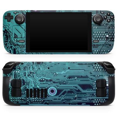 Design Skinz - Compatible with Steam Deck - Skin Decal Protective Scratch-Resistant Removable Vinyl Wrap Cover - Electric Circuit Board V5