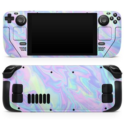 Design Skinz - Compatible with Steam Deck - Skin Decal Protective Scratch-Resistant Removable Vinyl Wrap Cover - Iridescent Dahlia v1