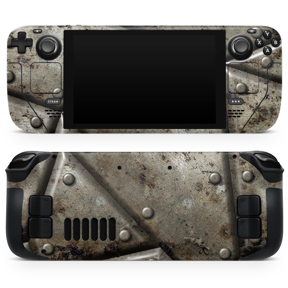 Design Skinz - Compatible with Steam Deck - Skin Decal Protective Scratch-Resistant Removable Vinyl Wrap Cover - Bolted Steal Plates V2